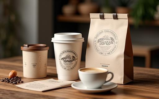 Menu and packaging design for a local cafe