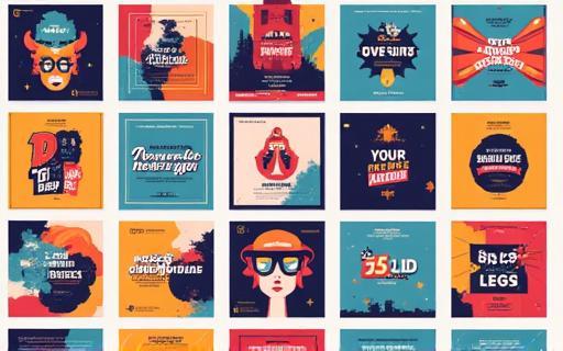 Collection of graphics for a social media marketing campaign