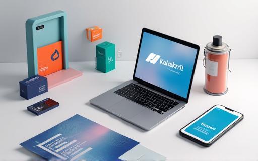 Brand identity mockups for a tech startup